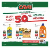Volantino Crai Grandi Marche al 50% dal 5/03 al 18/03/2020