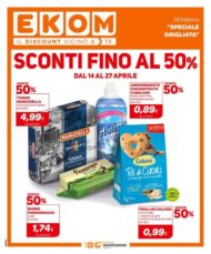 Volantino Ekom Sconti fino al 50% dal 14/04 al 27/04/2020
