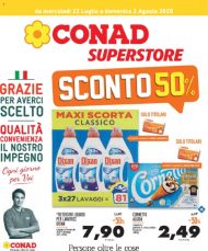 Volantino Conad Superstore Sconto 50% dal 22/07 al 2/08/2020