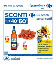 Volantino Carrefour Sconti 30% 40% 50% fino al 27/08 dal 19/08/2020