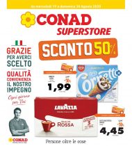 Volantino Conad Superstore Sconto 50% dal 19/08 al 30/08/2020