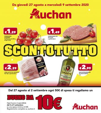 Volantino Auchan Sconto Tutto fino al 9/09 dal 27/08/2020
