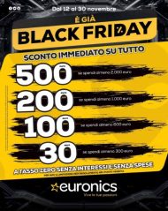 Volantino Euronics Black Friday dal 12/11 al 30/11/2020