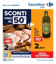 Volantino Carrefour Sconti fino al 50% fino al 17/01 dal 7/01/2021