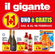 Volantino Il Gigante 1+1 Gratis dal 4/02 al 14/02/2021