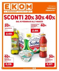 Volantino Ekom Sconti 20% 30% 40% dal 16/02 al 1/03/2021