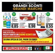 Volantino Eurospar Grandi Sconti dal 18/02 al 28/02/2021