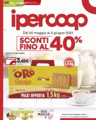 Volantino Ipercoop Sconti fino al 40% dal 20/05 al 2/06/2021