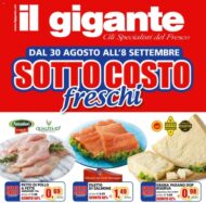 Volantino Il Gigante Sottocosto Freschi dal 30/08 all’8/09/2021