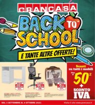Volantino Grancasa Back to School dal 3/09 al 4/10/2021