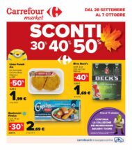 Volantino Carrefour Market Sconti 30% 40% 50% dal 28/09 al 7/10/2021
