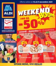 Volantino Aldi Weekend Boom fino al 21/11 dal 15/11/2021
