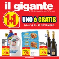 Volantino Il Gigante 1+1 Gratis dall’8/11 al 17/11/2021