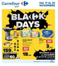 Volantino Carrefour Iper Black Days dal 17/11 al 29/11/2021