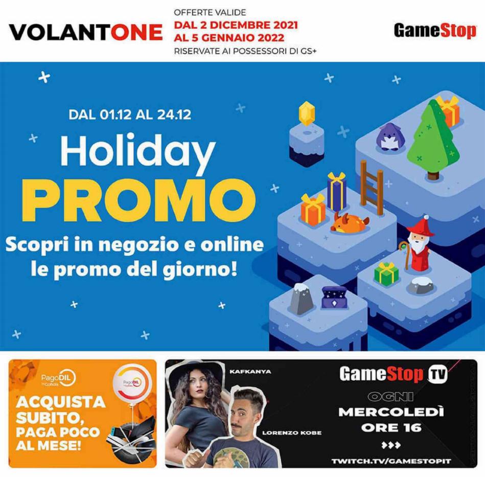 Volantino GameStop Holiday Promo dal 2/12/2021 al 5/01/2022