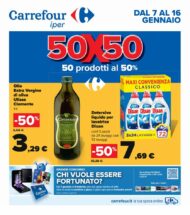 Volantino Carrefour Iper 50 Prodotti al 50% dal 7/01 al 16/01/2022