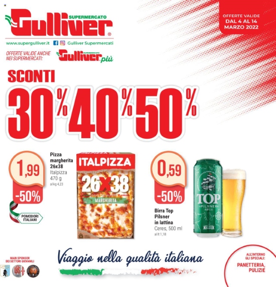 Volantino Gulliver Sconti 30% 40% 50% dal 4/03 al 14/03/03/2022