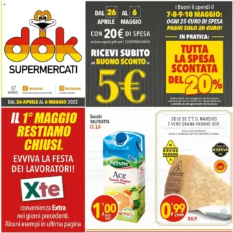 Volantino Dok Supermercati Offerte dal 26/04 al 6/05/2022