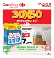 Volantino Carrefour Market 30 Prodotti al 50% dal 6/05 al 15/05/2022