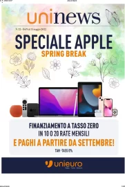Volantino Unieuro Speciale Apple dal 9/05 al 15/05/2022