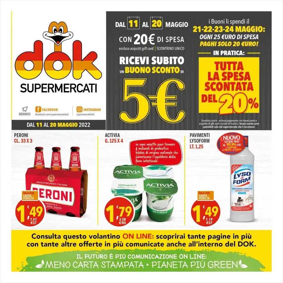 Volantino Dok Supermercati, offerte dall’11/05 al 20/05/2022