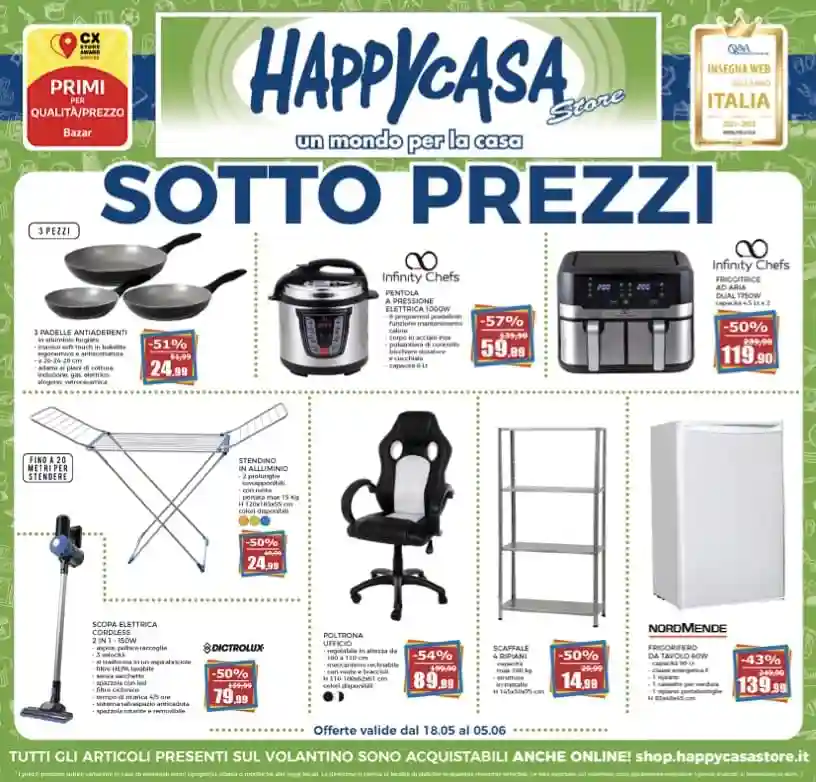 Volantino Happy Casa Sotto Prezzi dal 18/05 al 5/06/2022
