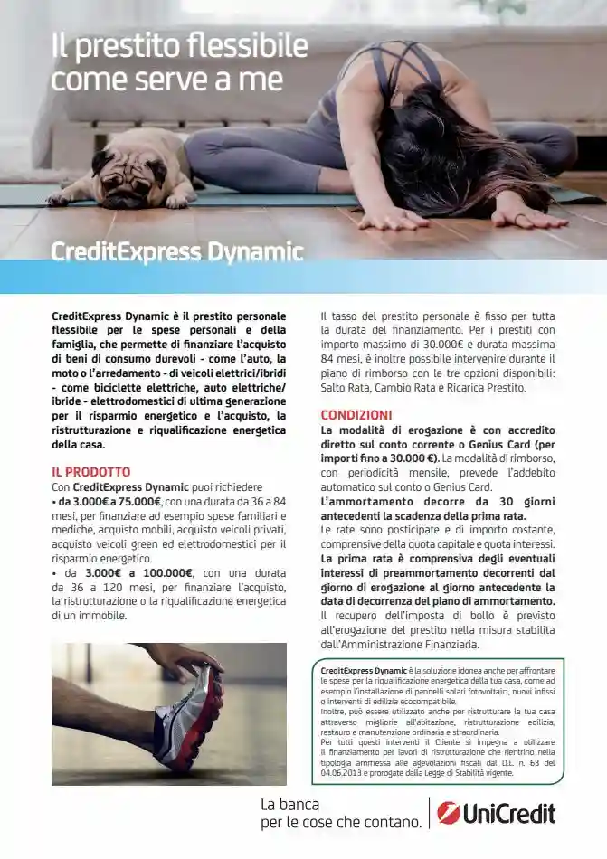 Unicredit Credit Express Dynamic depliant fino al 30/06/2022