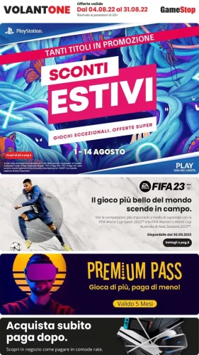 Volantino GameStop Sconti Estivi dal 4/08 al 31/08/2022