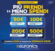 Volantino Euronics Più Spendi Meno Spendi dall’8/08 al 31/08/2022
