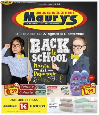 Volantino Maury’s Back to School fino al 17/09 dal 27/08/2022