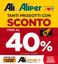 Volantino Alì e Aliper Sconto fino al 40% dal 25/08 al 7/09/2022