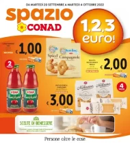 Volantino Spazio Conad Offerte 1€ 2€ 3€ dal 20/09 al 4/10/2022