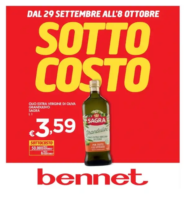 Volantino Bennet Sottocosto dal 29/09 all’8/10/2022
