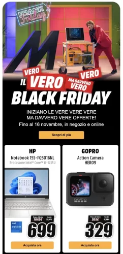 Volantino MediaWorld | Frank Black Friday – scade 16/11/2022