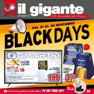 Volantino Il Gigante Black Days attivo dal 21/11 al 30/11/2022
