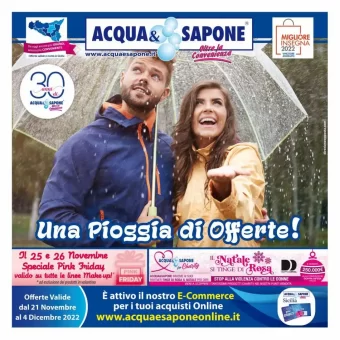 Volantino Acqua e Sapone Pioggia di Offerte fino al 4/12/2022