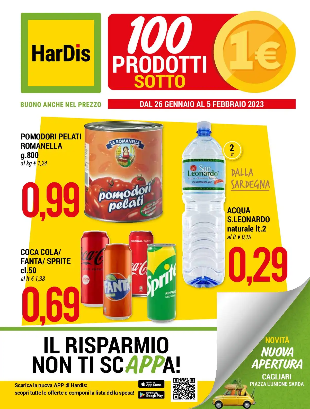 Volantino HarDis 100 Prodotti Sotto 1€ fino al 5/02 dal 26/01/2023