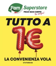Offerte tutto a 1€ | Volantino Pam Superstore fino al 16/02/2023