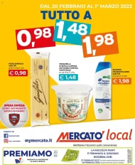 Pasta e Mozzarella in offerta nel volantino Mercatò Local dal 20/02 al 1/03/2023