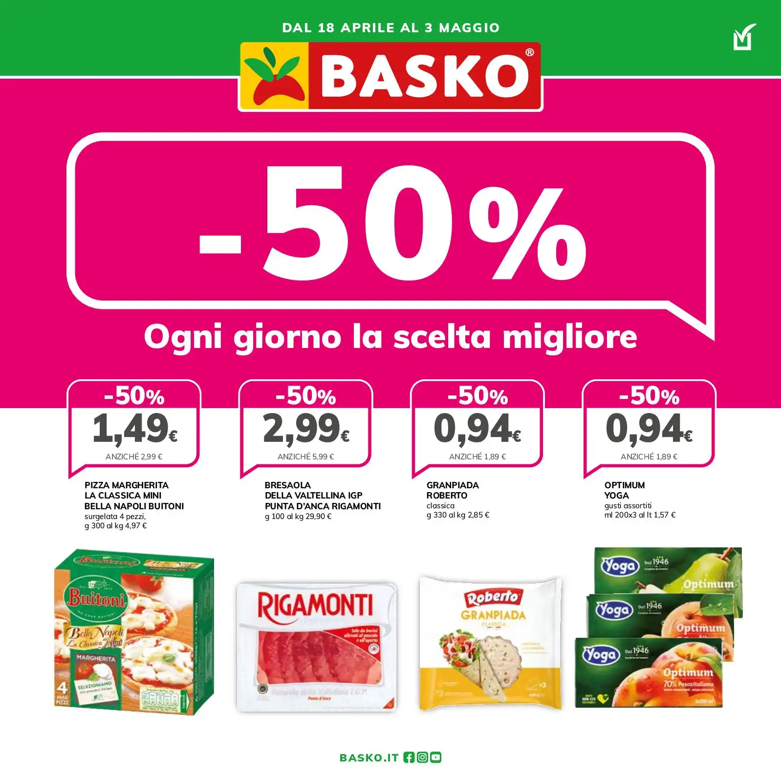 Volantino Basko Sconto al 50% dal 18/04 al 3/05/2023