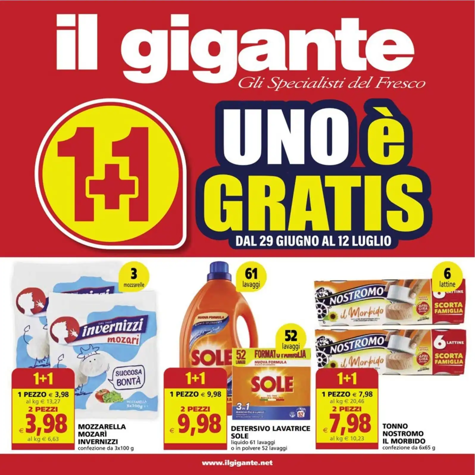 Volantino Il Gigante 1+1 Gratis dal 29/06 al 12/07/2023