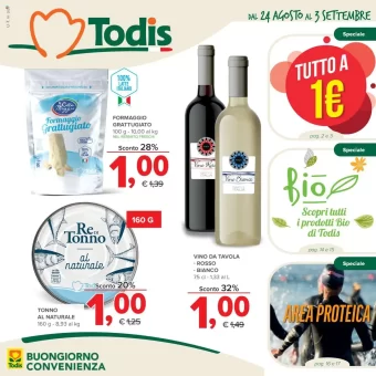 Volantino Todis Tutto a 1€ fino al 3/09 dal 24/08/2023