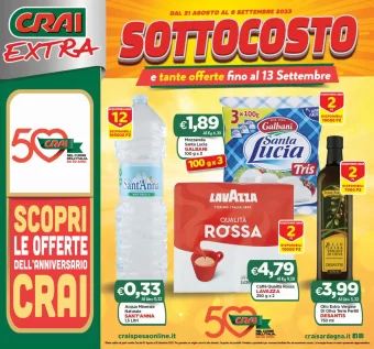 Crai Extra Sottocosto in Sardegna: offerte volantino dal 31/08 al 13/09/2023