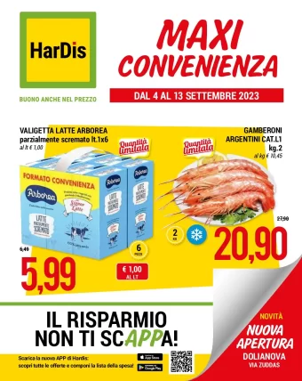 Volantino HarDis Maxi Convenienza fino al 13/09 dal 4/09/2023