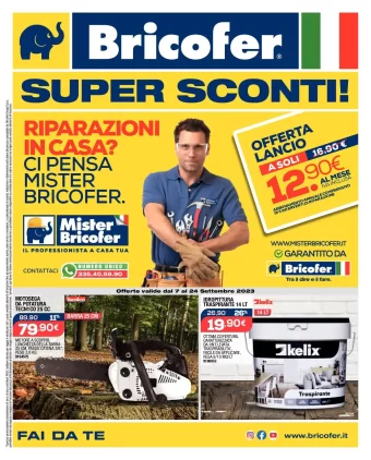 Volantino Bricofer Super Sconti dal 7/09 al 24/09/2023
