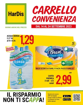 Volantino HarDis Carrello Convenienza dal 14/09 al 24/09/2023