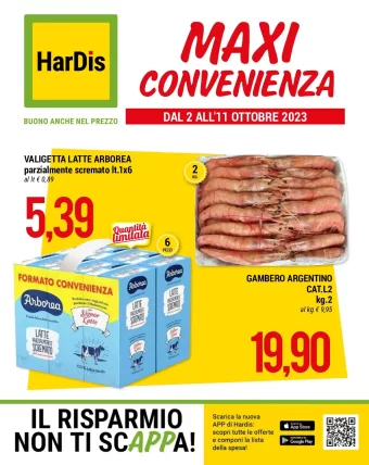 Volantino HarDis Maxi Convenienza dal 2/10 all’11/10/2023