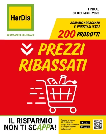 Volantino HarDis Prezzi Ribassati dal 13/10 al 31/12/2023