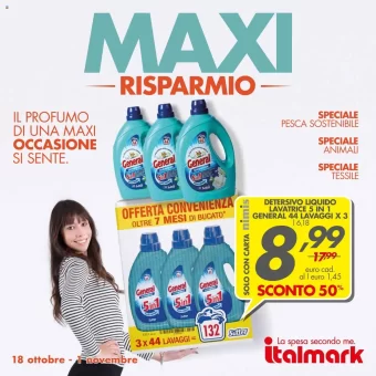Volantino Italmark Maxi Risparmio dal 18/10 al 1/11/2023