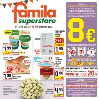Famila Superstore – Attuale volantino fino al 29 ottobre 2023: tra le varie, offerte in corso su yogurt ed affettati